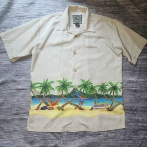 Jimmy Buffett's Margaritaville Hawaiian Shirt Beach Palm Trees Resort S‎